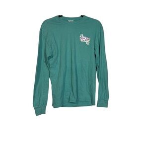 Ron Jon Surf Shop Long Sleeve Tee Turquoise Tropical Size Small
